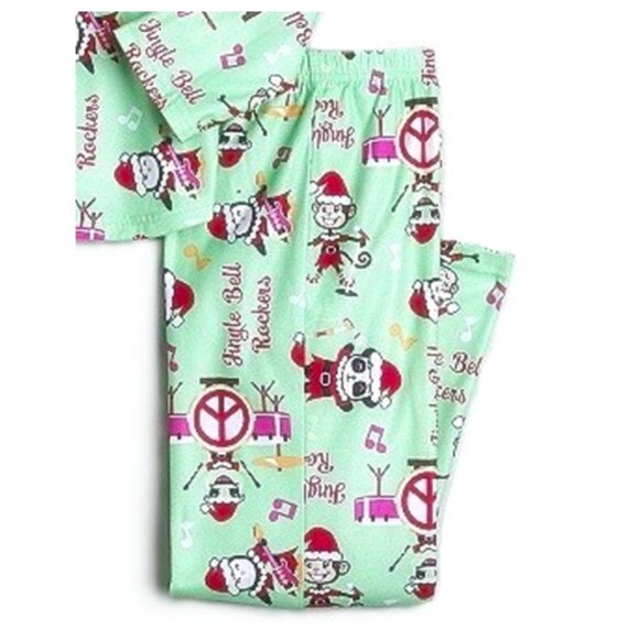 JOE BOXER Pajama Pant Set 2PC Sleepwear JINGLE BELL SANTA Rockers PJs 5/6 - Picture 3 of 5